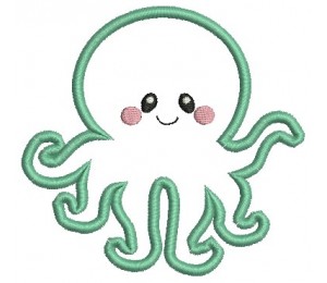 Stickmuster - Tintenfisch Appli